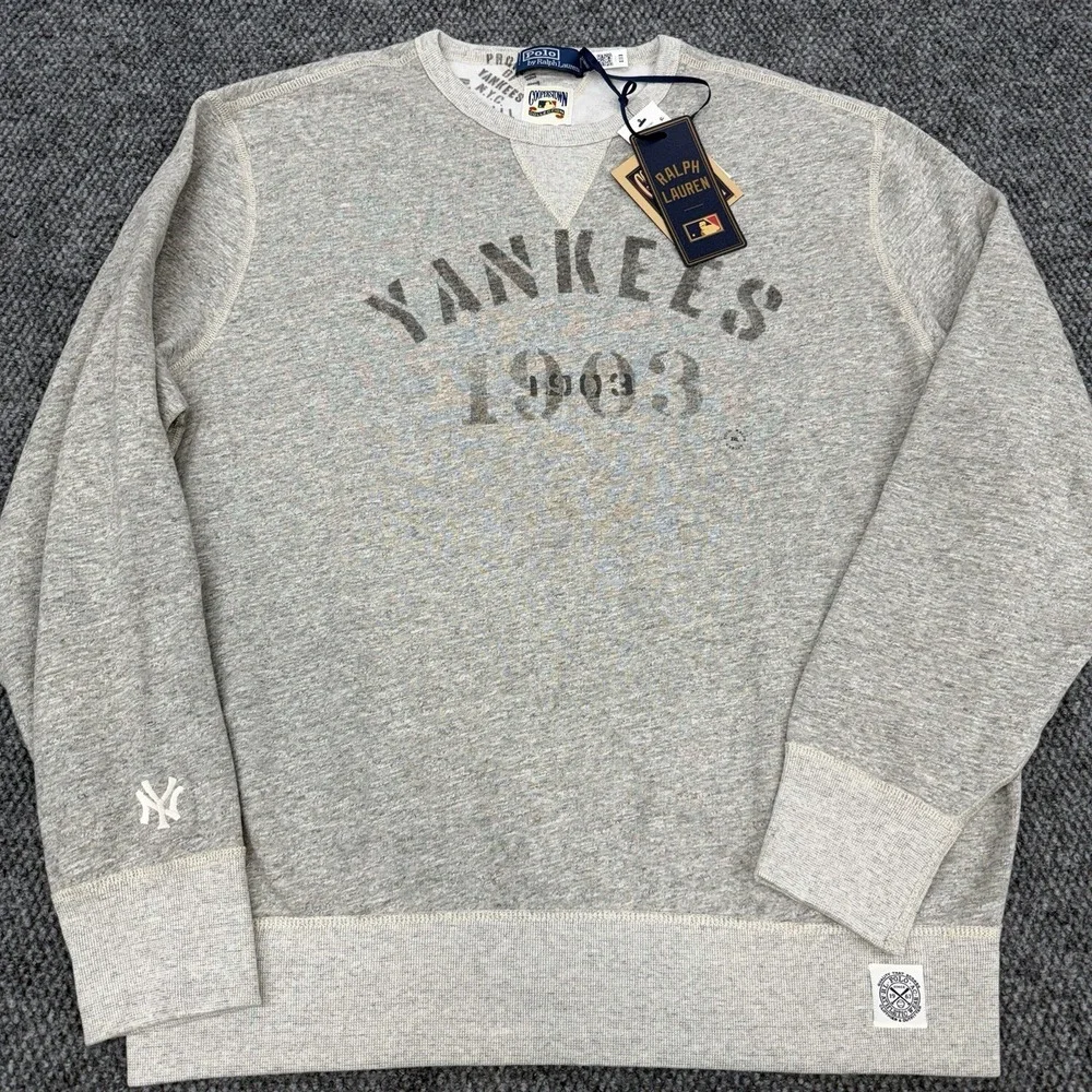 Polo Ralph Lauren x New York Yankees Mens 3XL Vintage Fleece Crewneck Sweatshirt